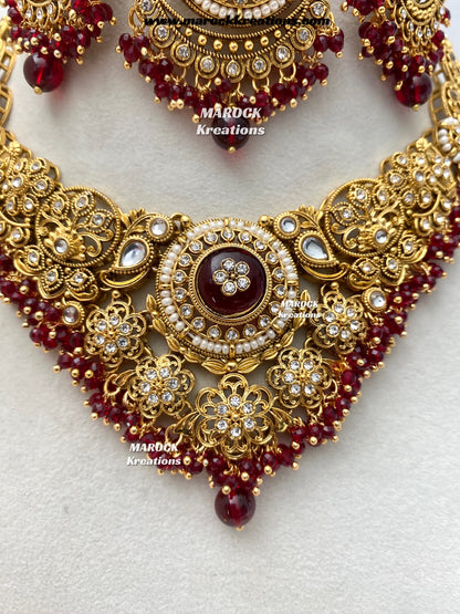 Kavitha Premium Quality Kundan Statement Necklace set