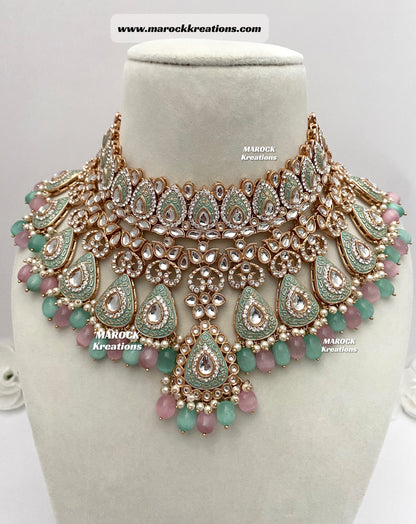 Premium Quality Kundan Meenakari Bridal set/Indian bridal jewelry