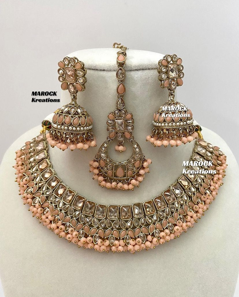 Antique Gold Polki Necklace set