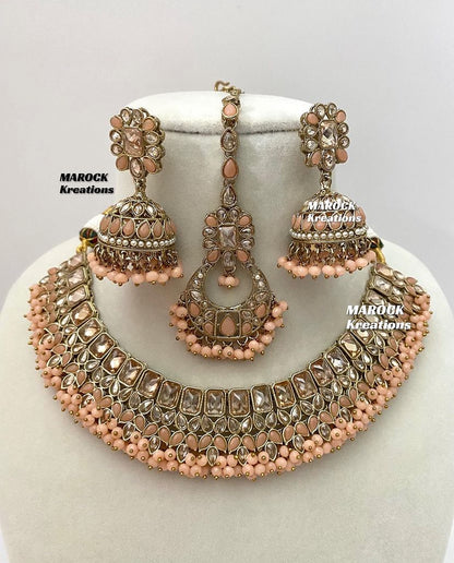 Antique Gold Polki Necklace set