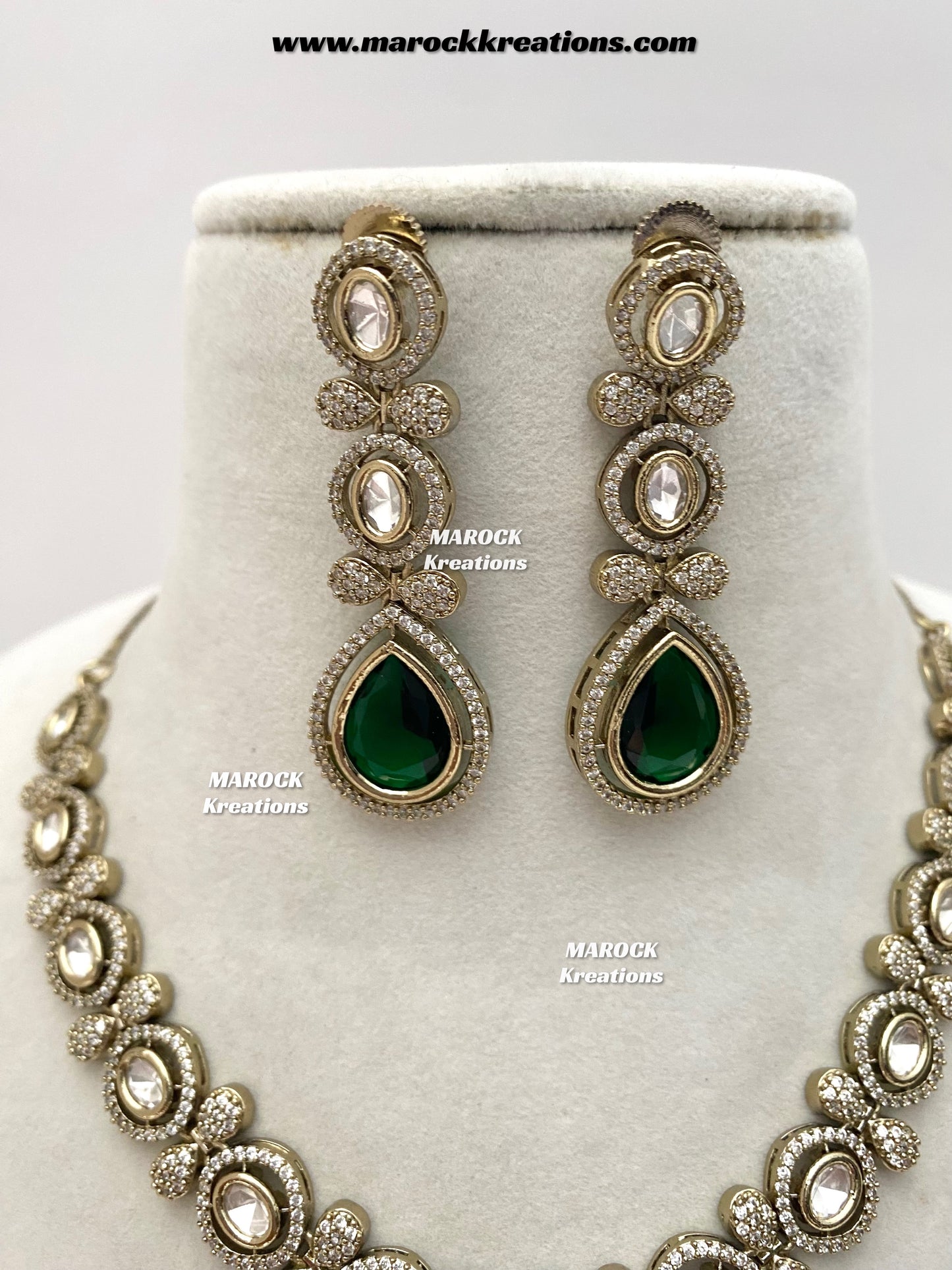 Ramsha Premium Quality Moissanite Kundan Necklace set
