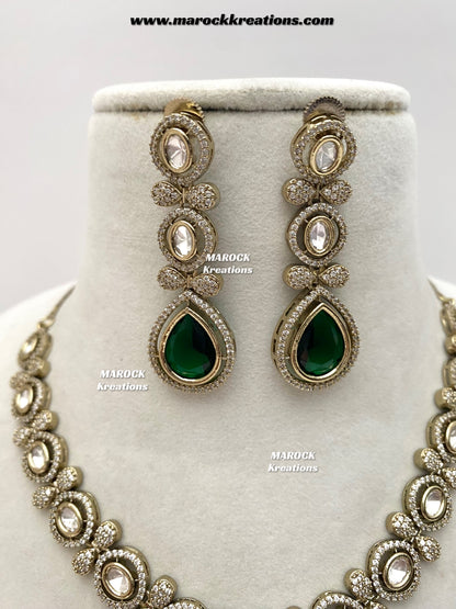 Ramsha Premium Quality Moissanite Kundan Necklace set