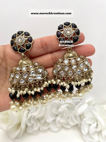 Bollywood style Kundan Statement Earrings