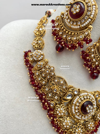 Kavitha Premium Quality Kundan Statement Necklace set