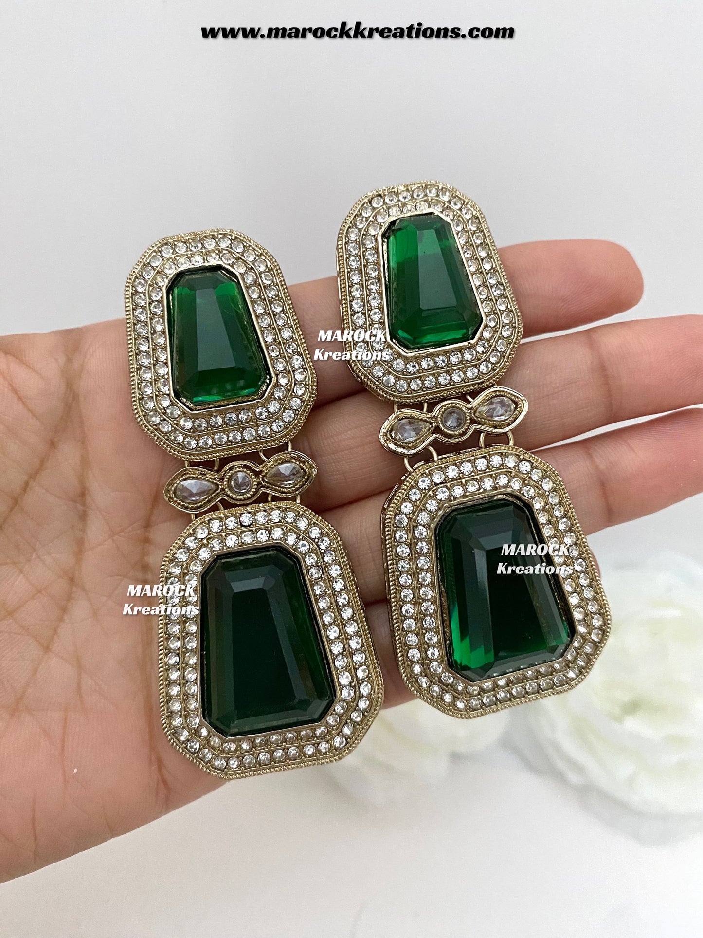 Himani Premium Quality Polki Statement Earrings