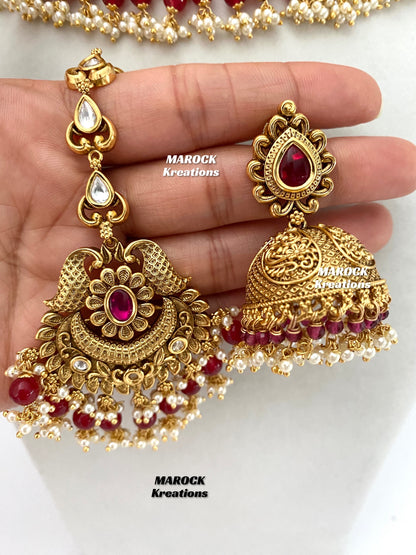 Elegant Gold Plated premium quality Statement Necklace set/Bridal set