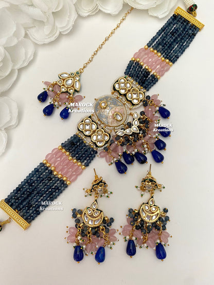 Brinda Premium Quality Kundan Meenakari Statement Choker set