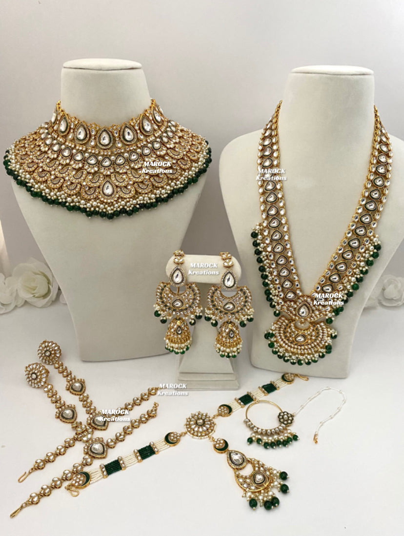 Premium Quality Kundan Green Bridal set/Indian bridal jewelry