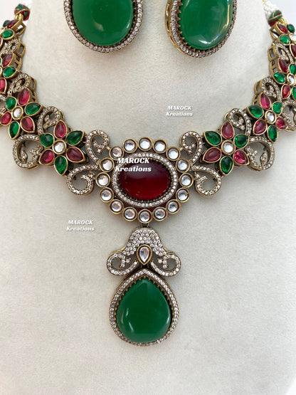 Freya Sabyasachi inspired Premium Quality Moissanite Kundan Necklace set