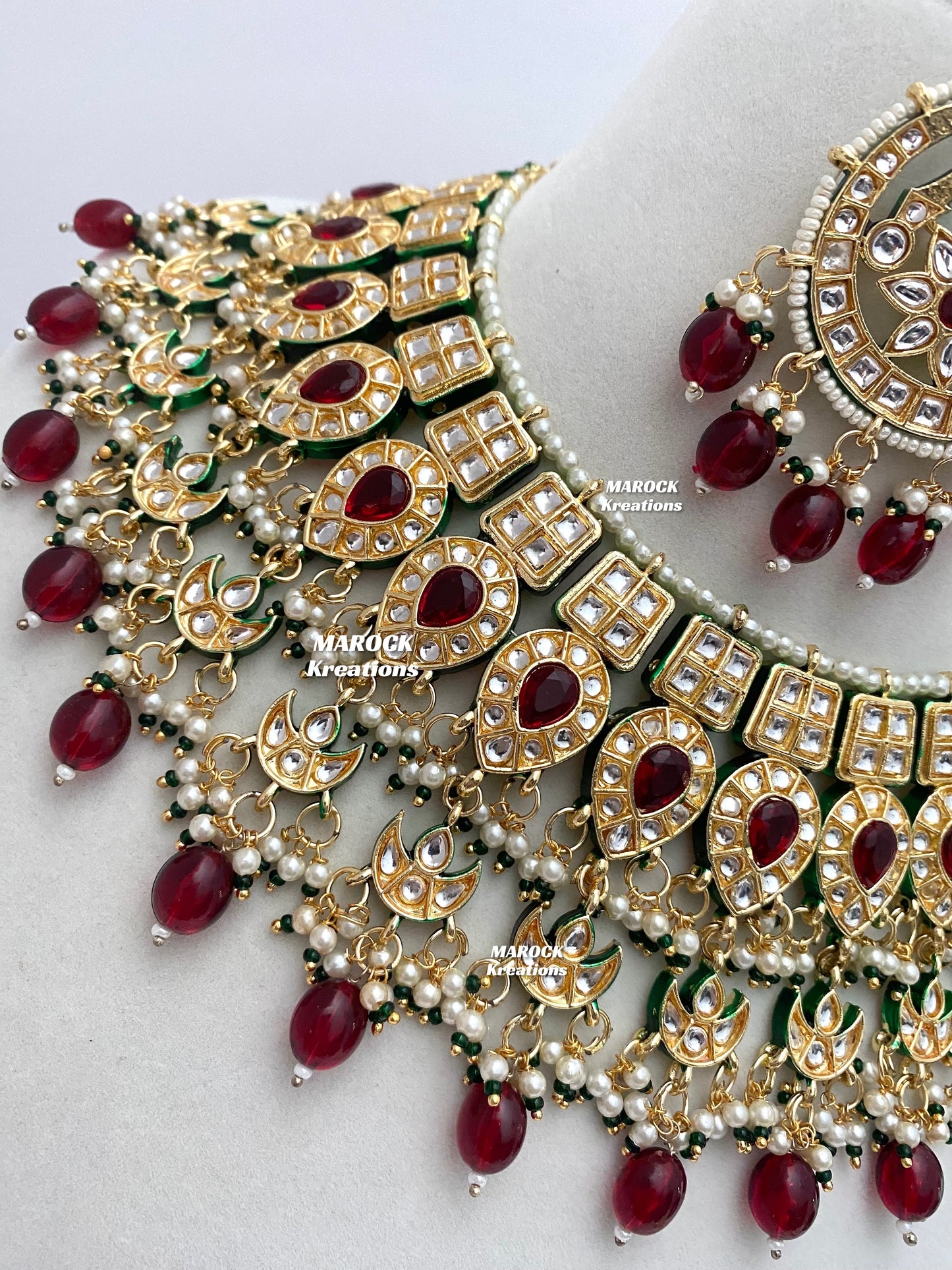 Premium Quality Thappa Kundan Statement Necklace set