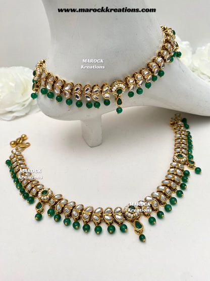Zeenat Premium quality Kundan Anklets/Payal/Jhanjhran