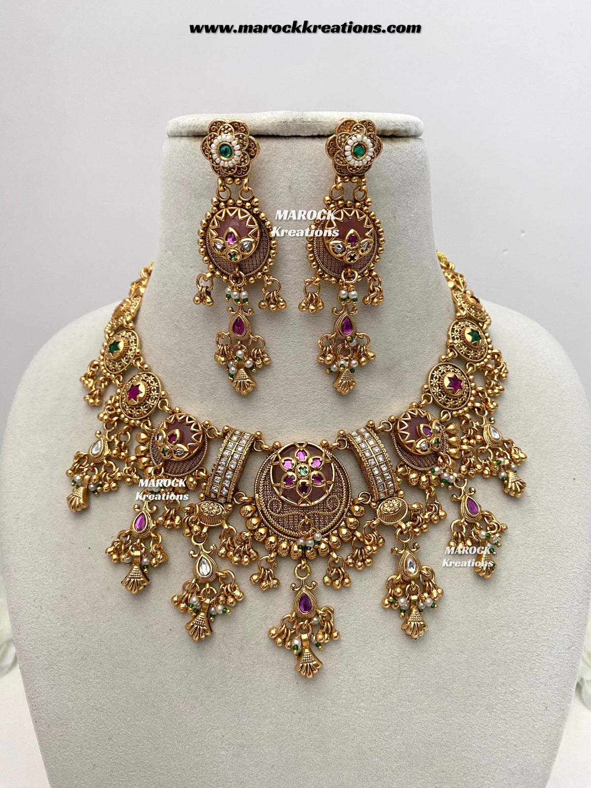 Tahiya Premium Quality exclusive Gold Plated heritage necklace set