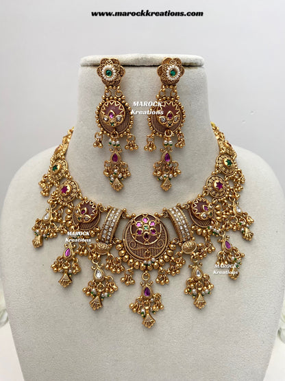 Tahiya Premium Quality exclusive Gold Plated heritage necklace set