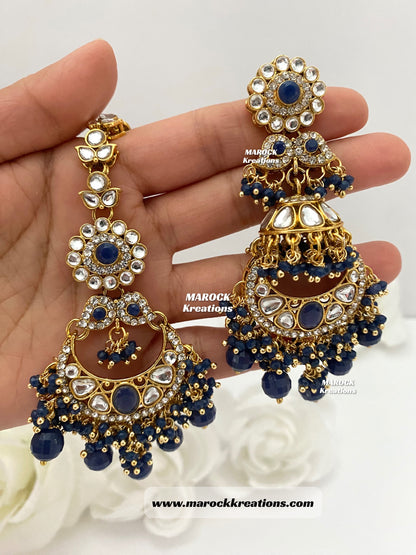 Premium Quality Kundan Earrings and tikka set