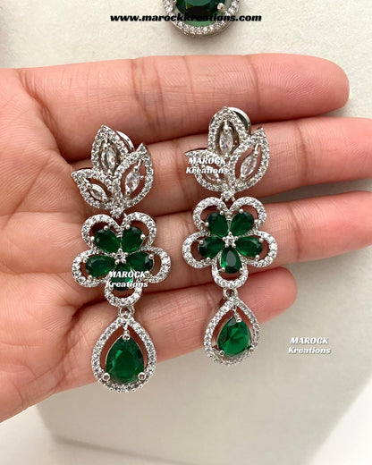 Sibani Silver American Diamond Necklace set