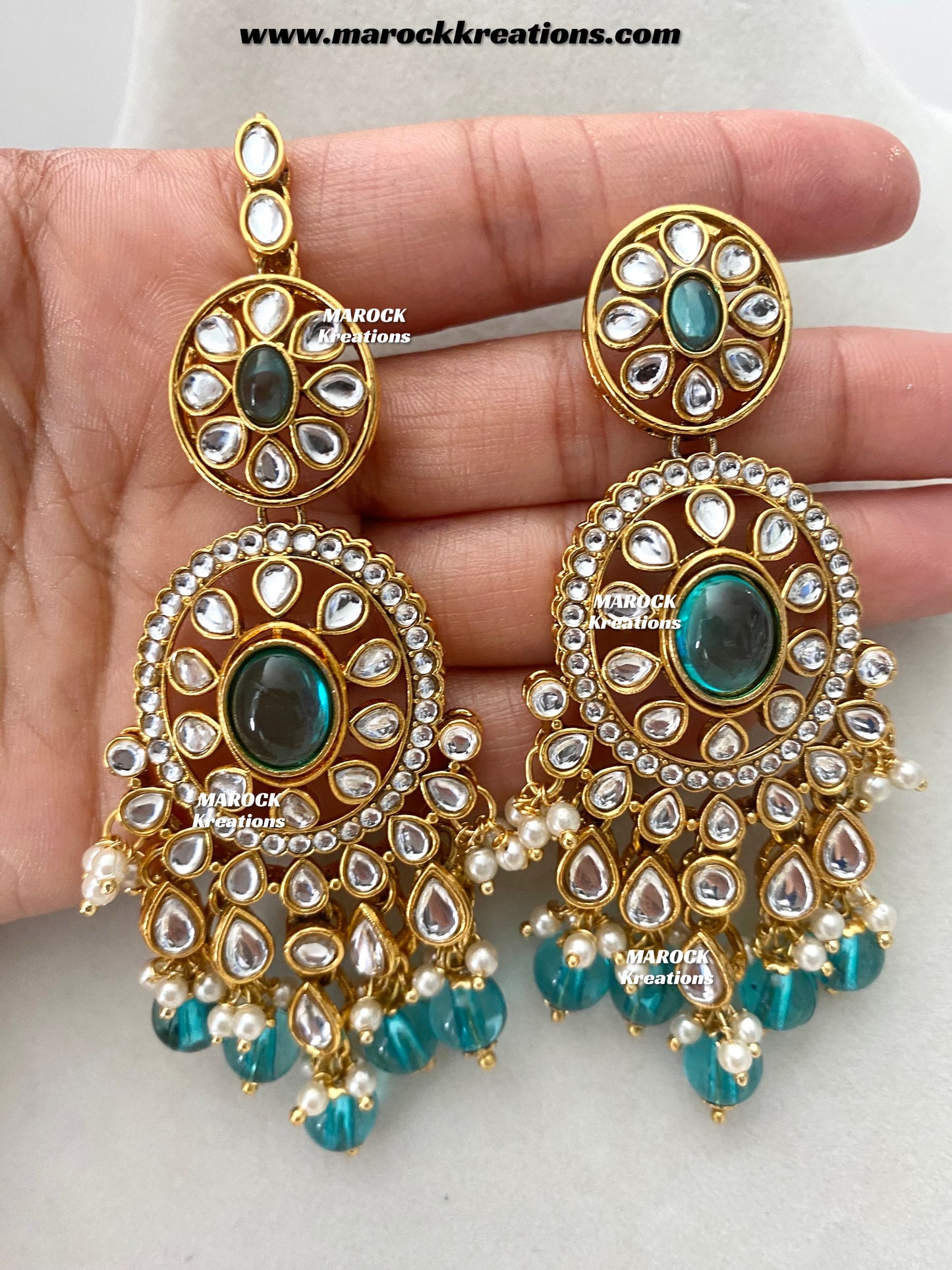 Iqra Premium Quality Kundan Meenakari Statement Necklace set