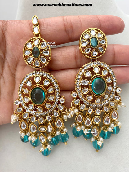 Iqra Premium Quality Kundan Meenakari Statement Necklace set