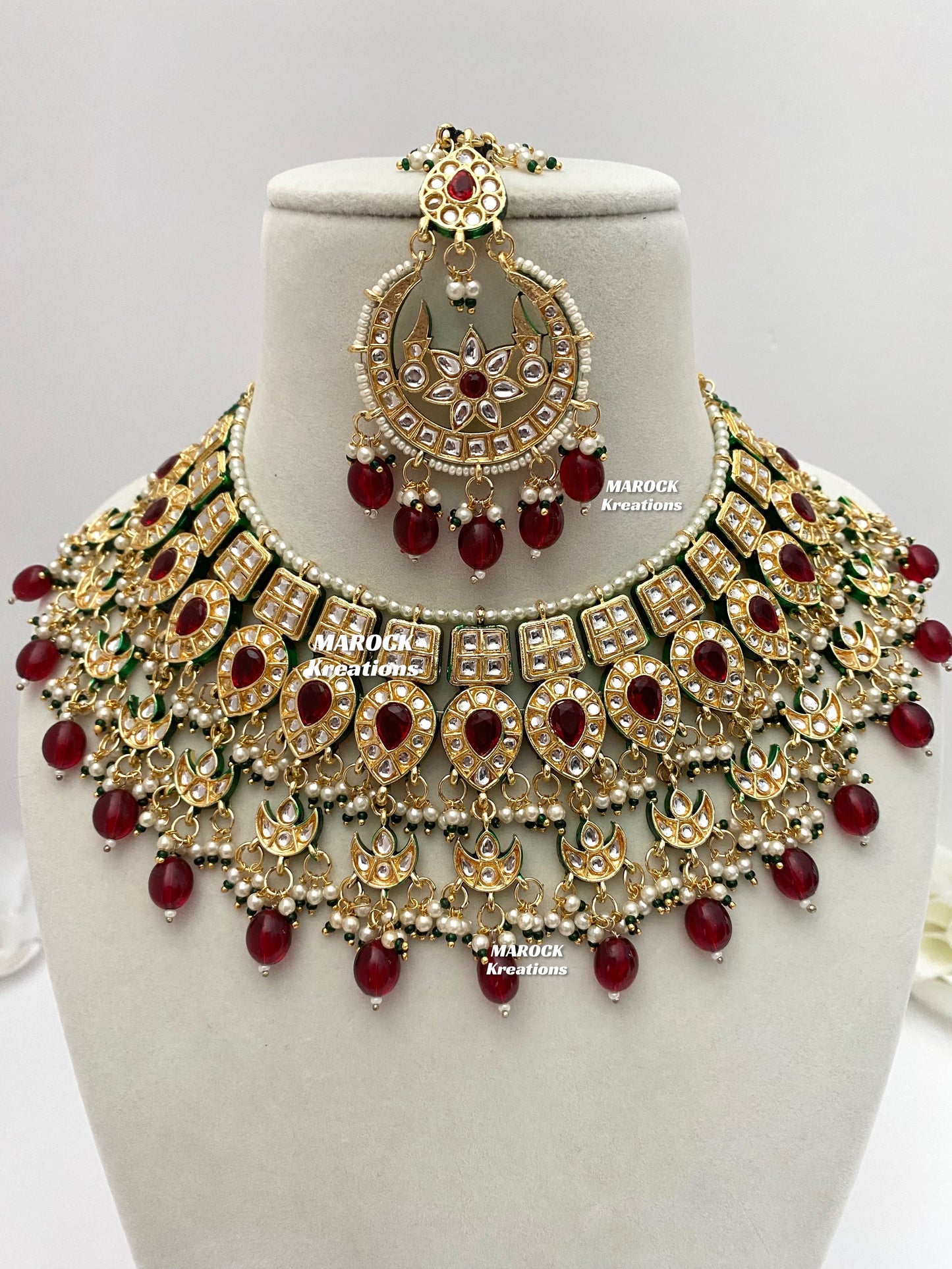 Premium Quality Thappa Kundan Statement Necklace set