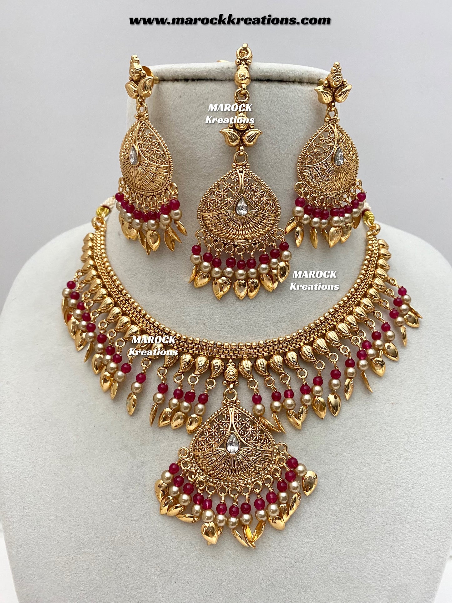 Diya Premium Quality Gold Plated peepal patti necklace set