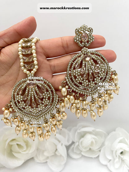 Polki Earrings and tikka set