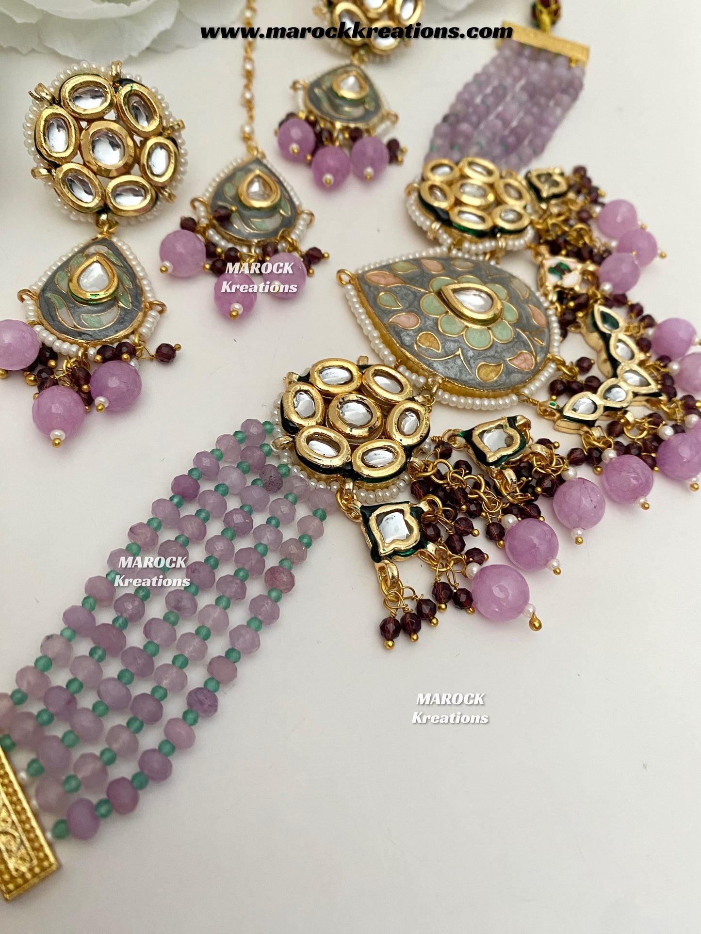 Natasha Premium Quality Kundan Meenakari Statement Choker set