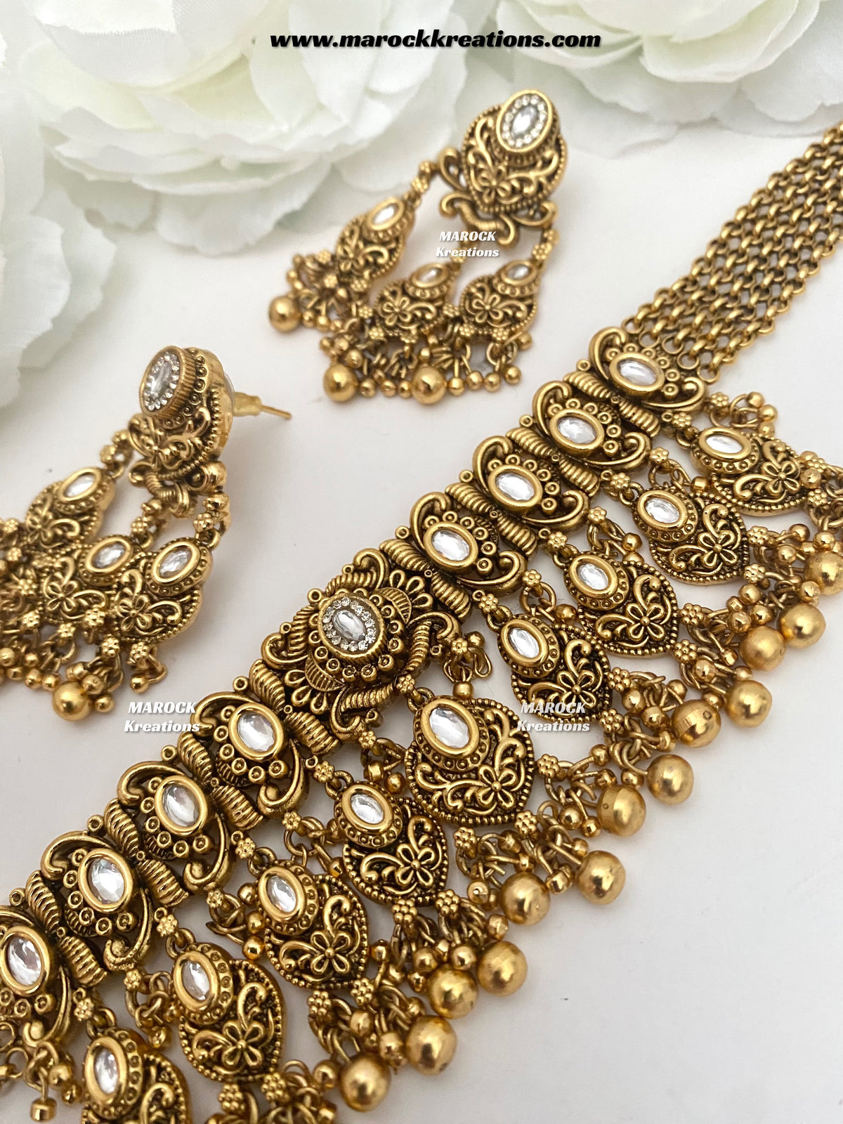 Robin Premium Quality Gold Plated Rajwadi choker set