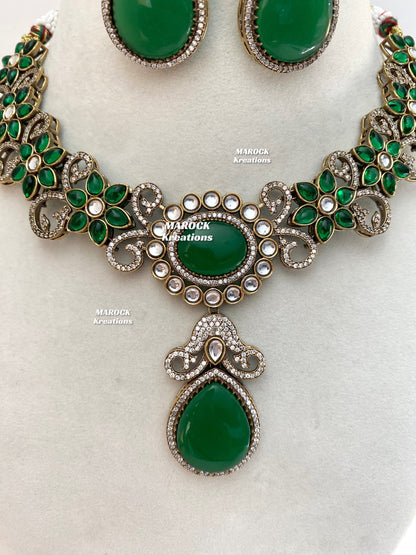 Freya Sabyasachi inspired Premium Quality Moissanite Kundan Necklace set