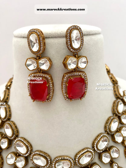 Premium Quality Moissanite Kundan exclusive Necklace set