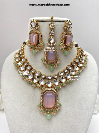 Shabnam Premium Quality Kundan Statement Necklace set