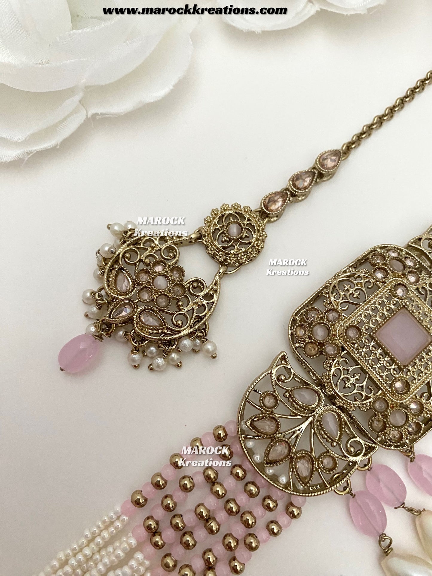 Naila Antique Gold Polki Choker set