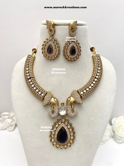 Eshita Sabyasachi inspired Premium Quality Moissanite Kundan Statement Necklace set