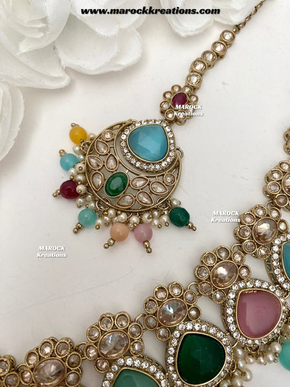 Kinjal Premium Quality Polki and Monalisa Statement Choker set