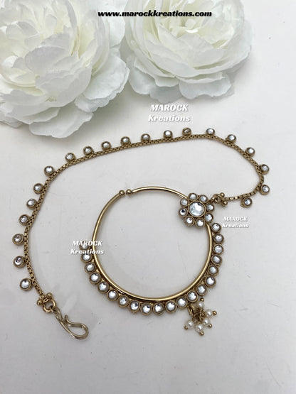 Yusrah Premium Quality Antique gold Kundan Statement Bridal set