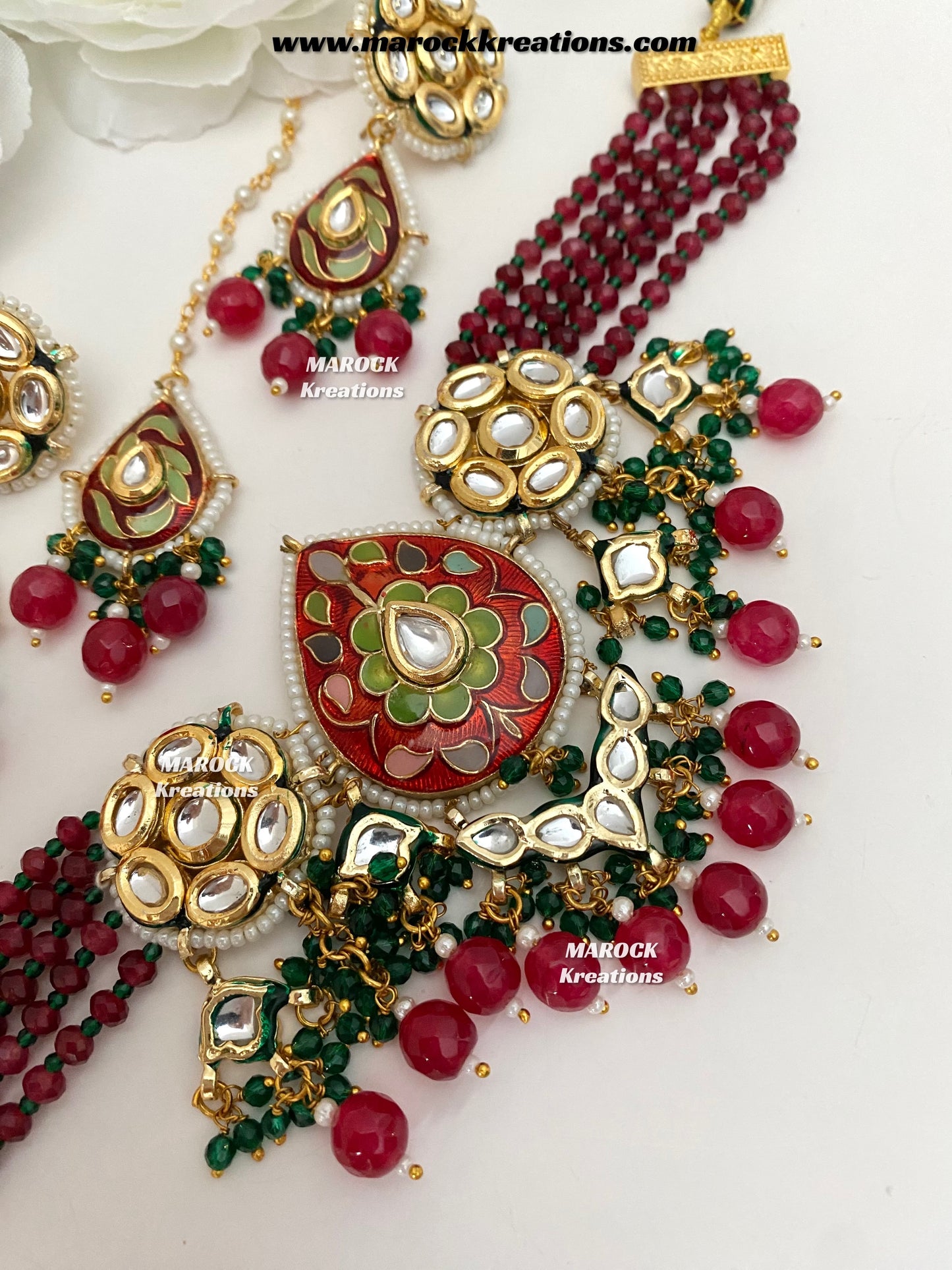 Natasha Premium Quality Kundan Meenakari Statement Choker set