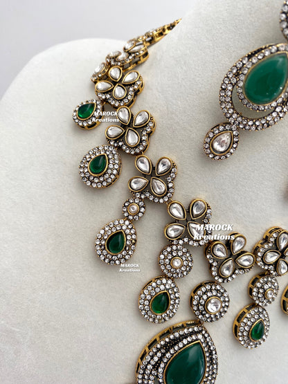 Sanjna Victorian Kundan Statement Necklace set