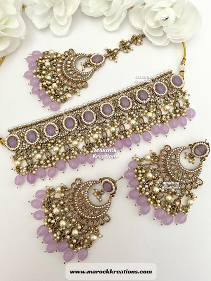 Sabyasachi inspired Antique Gold Polki statement choker sets