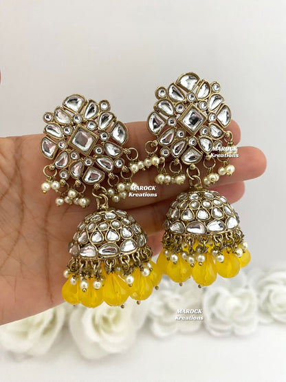 Kundan Jhumki Earrings