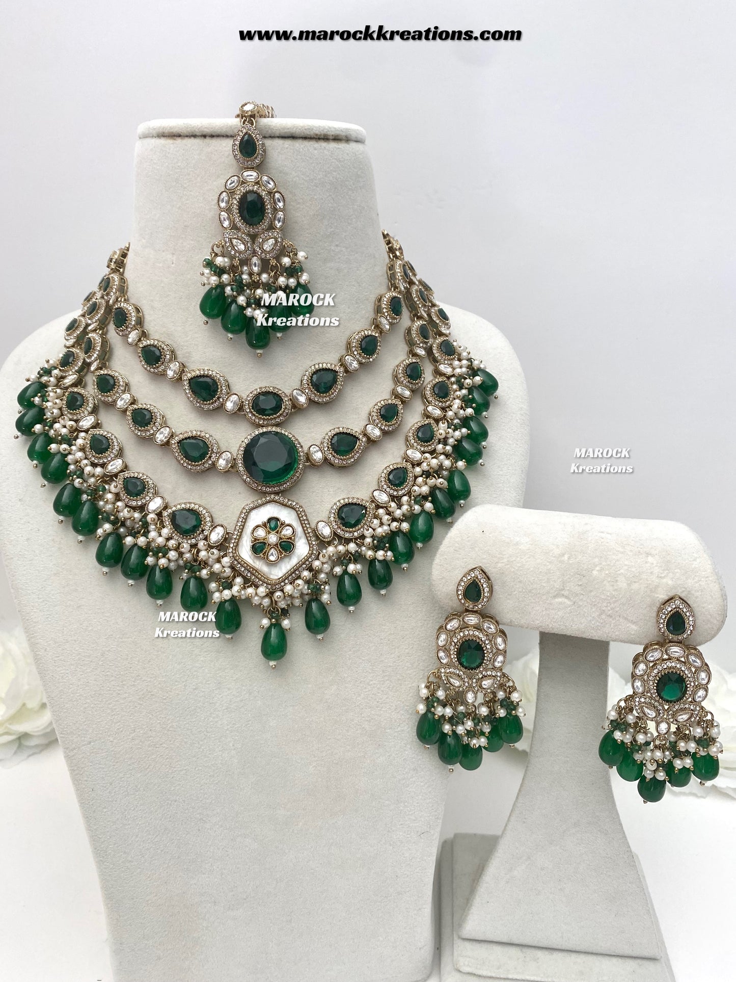 Manisha Sabyasachi inspired Premium Quality Kundan triple layer statement necklace set
