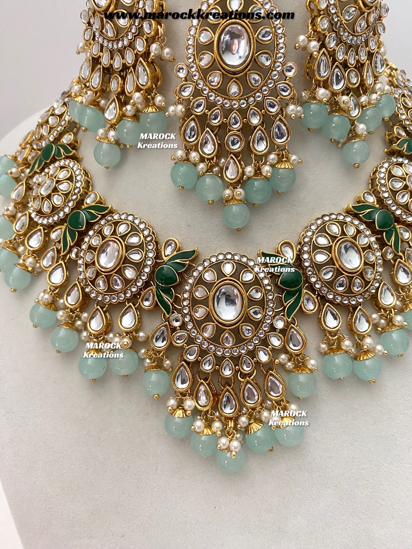 Iqra Premium Quality Kundan Meenakari Statement Necklace set