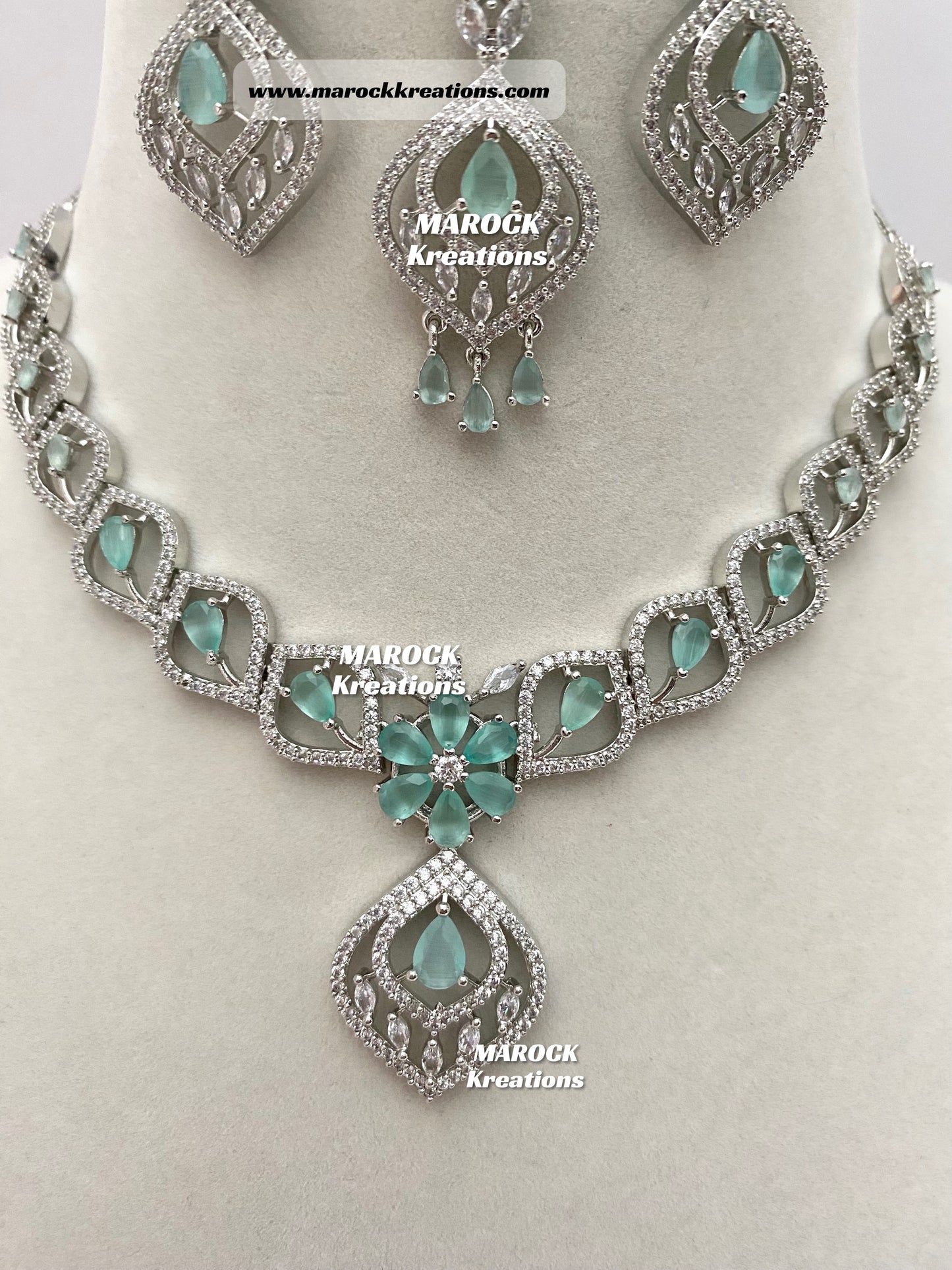 Silver American Diamond Necklace sets