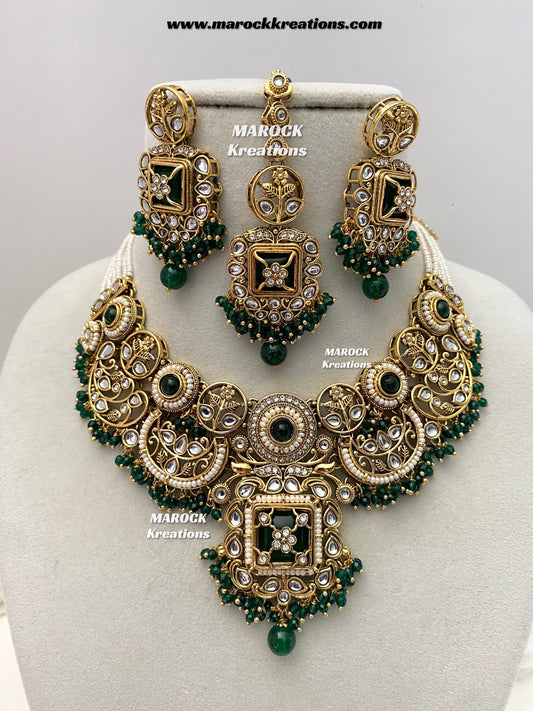 Carrie Premium Quality Kundan Statement Necklace set