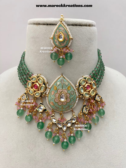 Natasha Premium Quality Kundan Meenakari Statement Choker set