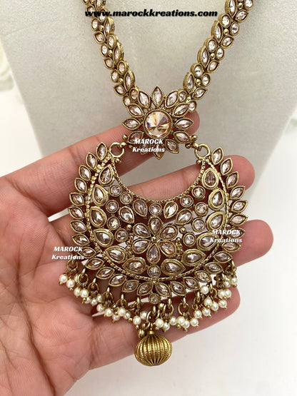 Shefali Premium Quality Polki Statement Rani haar set