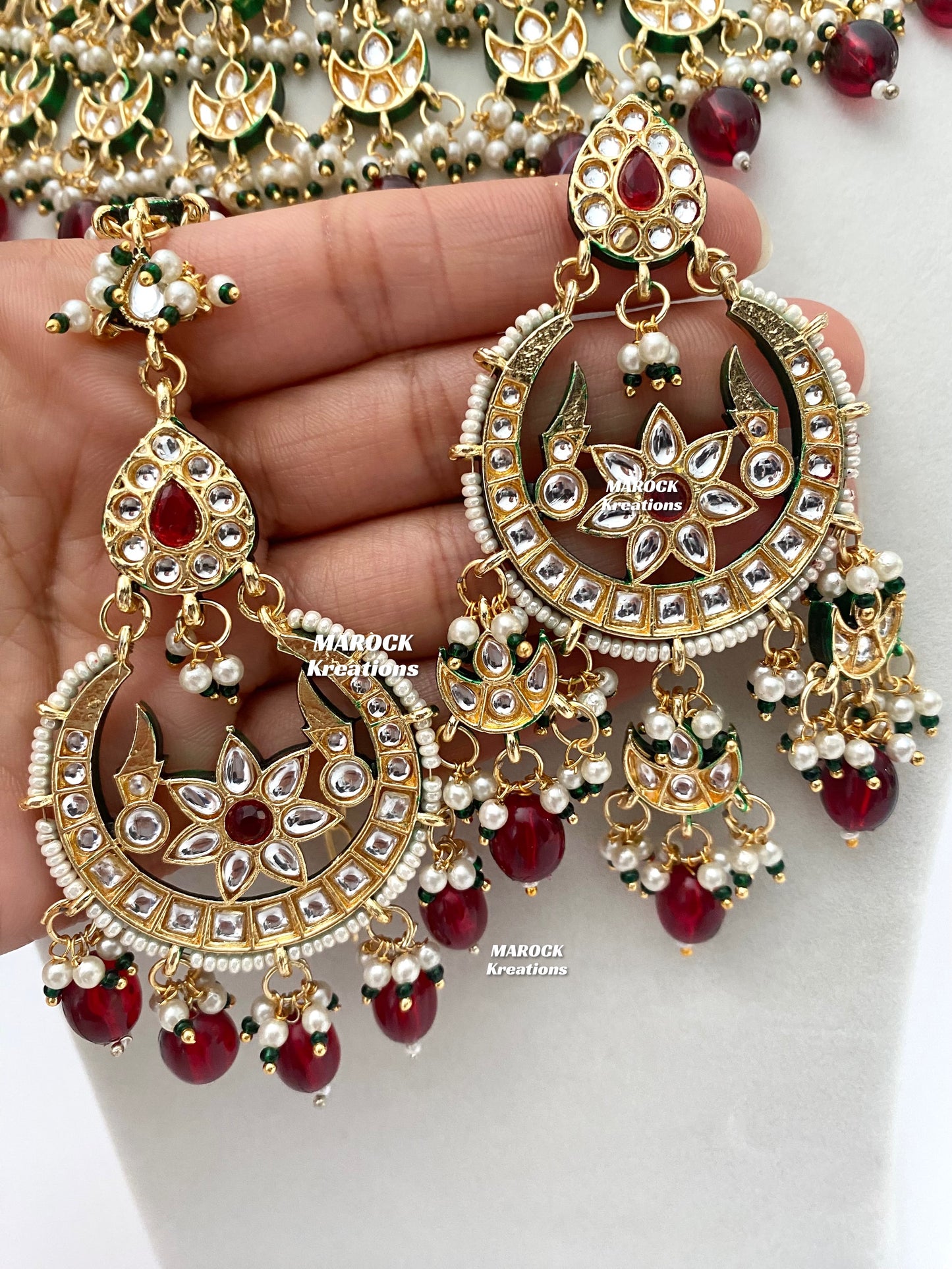 Premium Quality Thappa Kundan Statement Necklace set