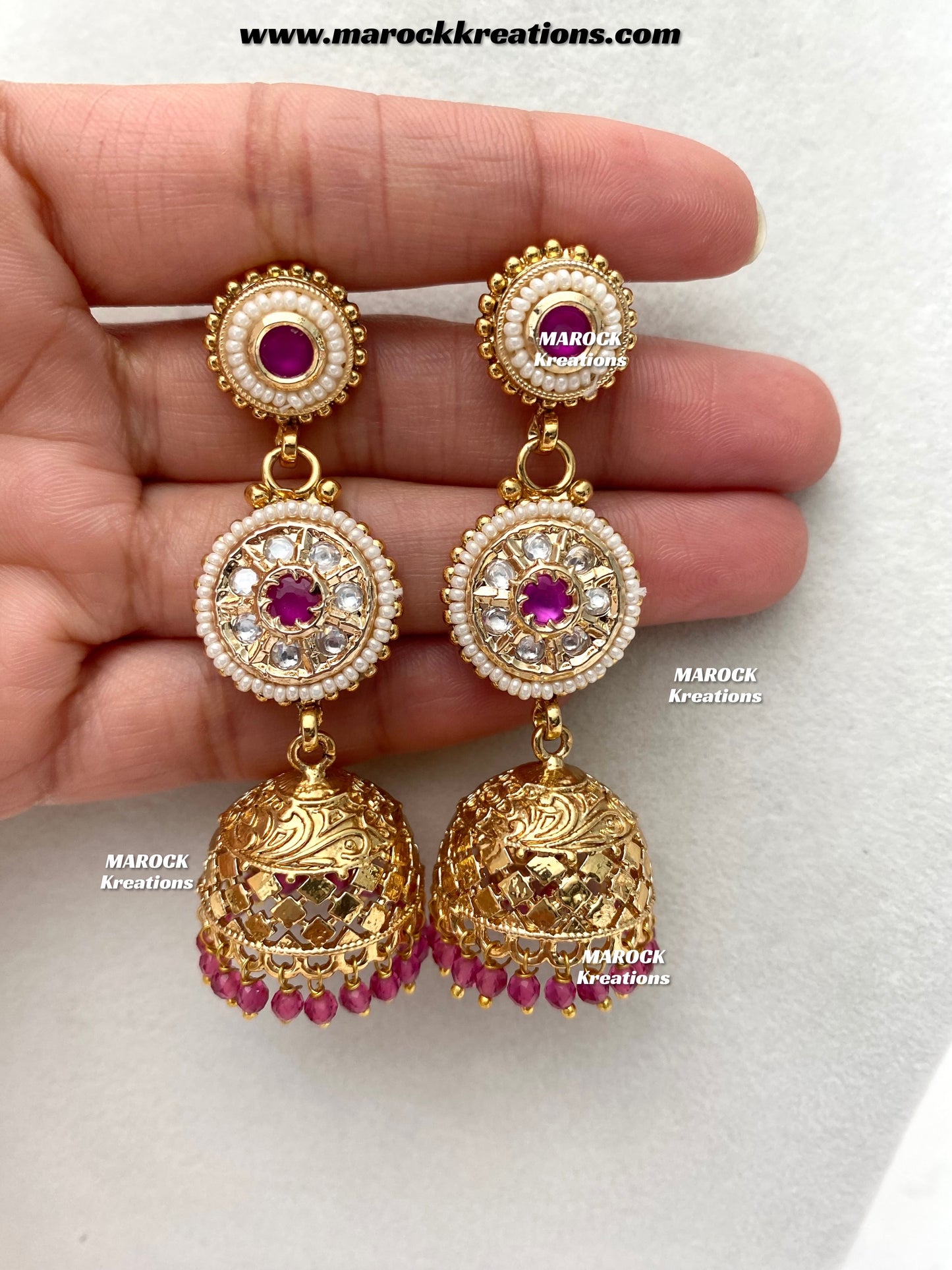 Premium Quality Gold Plated double layer Kundan Necklace set