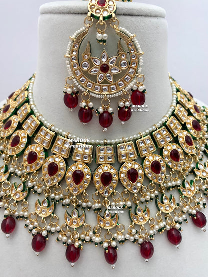 Premium Quality Thappa Kundan Statement Necklace set