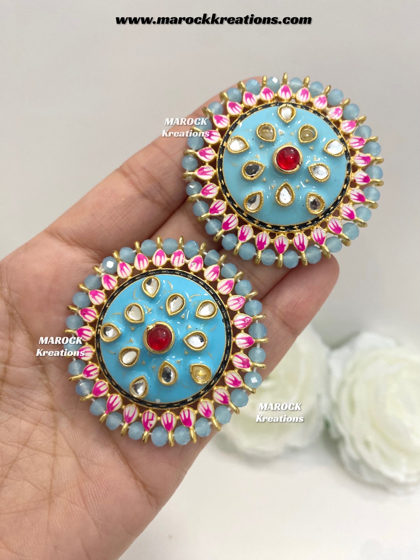 Kundan Meenakari Studs/Earrings