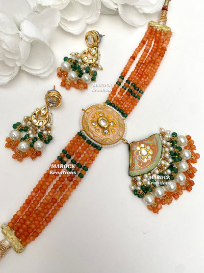 Mannat Kundan Meenakari Statement Choker set