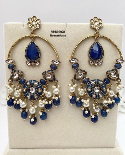 Bollywood style premium quality Kundan Statement Earrings