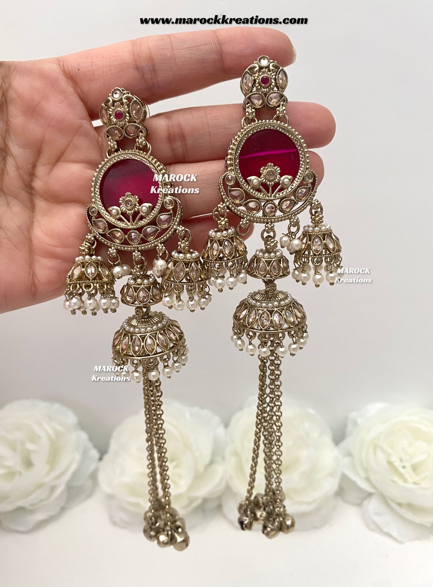 Premium quality Gold plated Kashmiri Statement Earrings